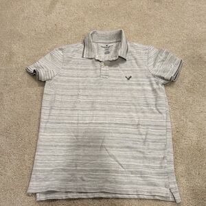 American Eagle Outfitters Light Gray Polo Shirt